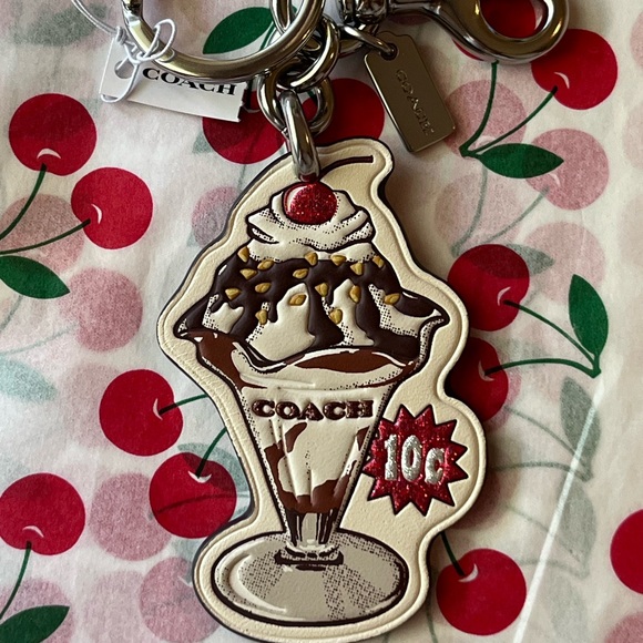 🍒🍧🍒  COACH ICE CREAM BAG CHARM  🍒🍧🍒 NWT 🍒🍧🍒 - Picture 2 of 16